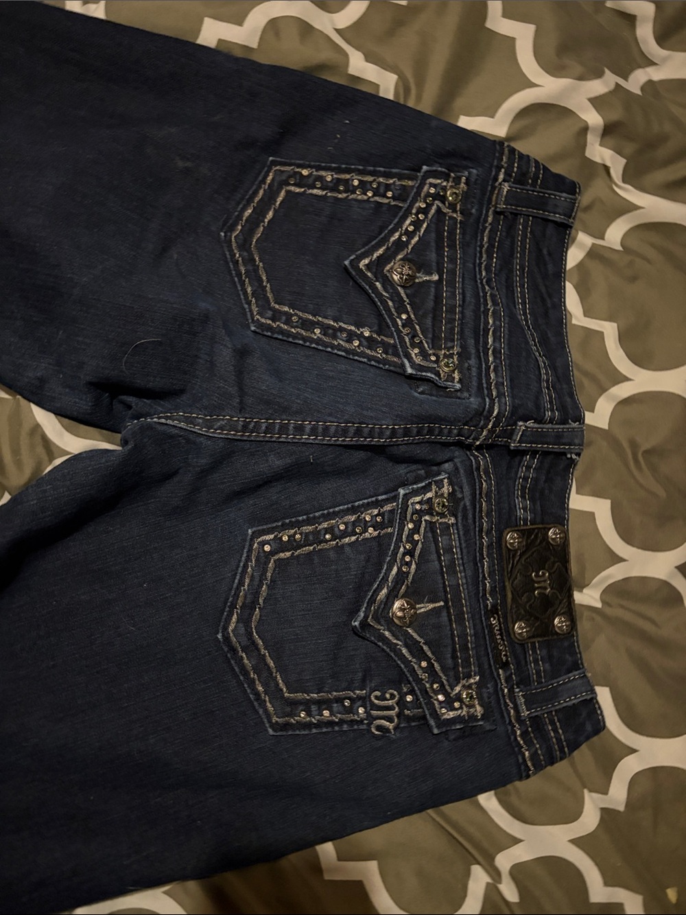 Miss Me Dark Blue Embellished Boot Cut Jeans